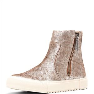 Frye Gia Gold Side Zip Sneakers